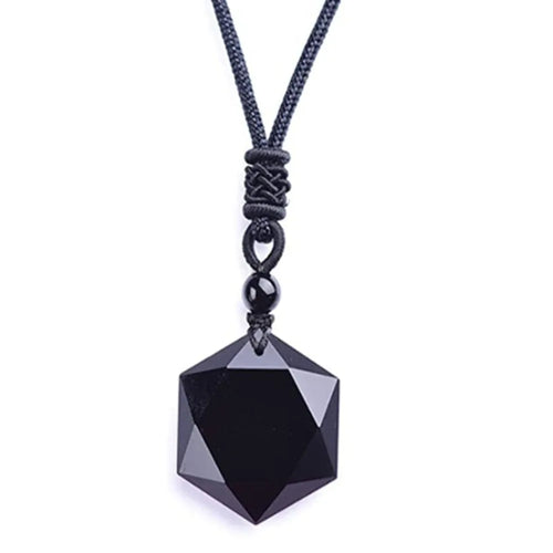 Colar pingente Obsidiana