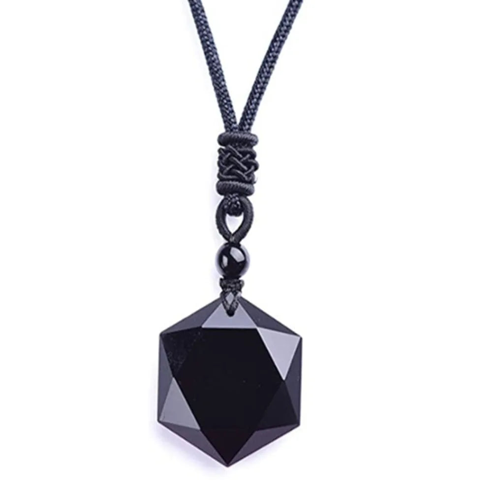 Colar pingente Obsidiana