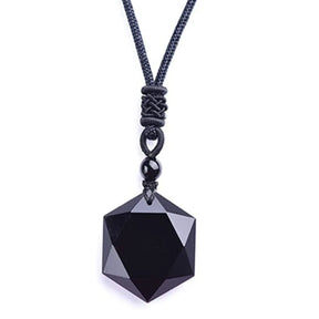 Colar pingente Obsidiana